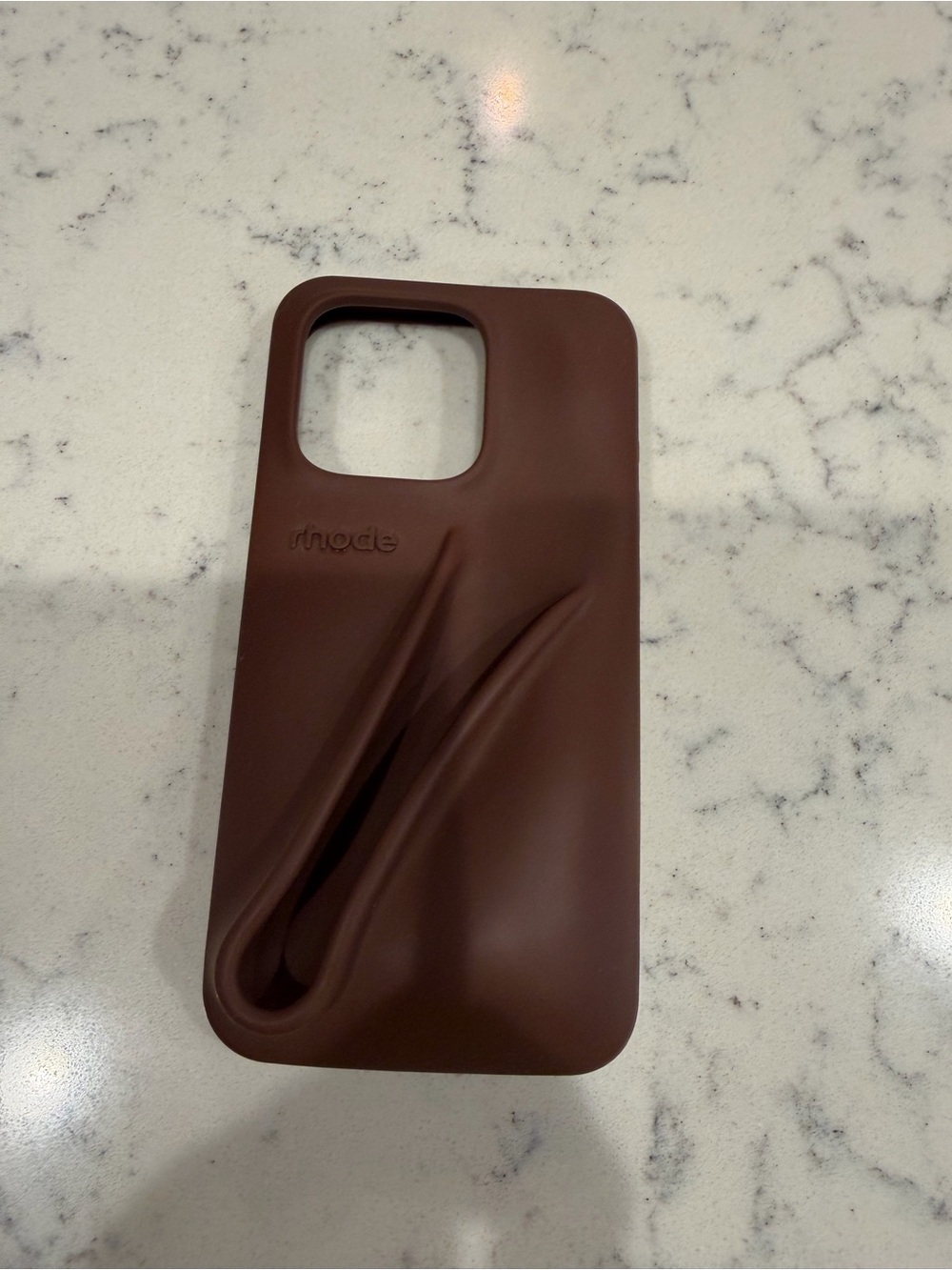 RHODE Chocolate Brown Silicone Phone Case with Sculpted Detail